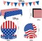 Patriotic Party Supplies, American Flag Patriotic Party Sets, 4th of July Paper Plates and Napkins Tablecloth, Memorial, Veterans Day, Red White Blue Party Decorations, Serve 25